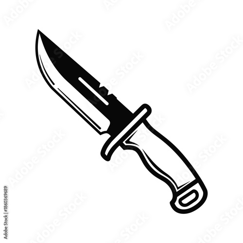 Black and white illustration of a dagger