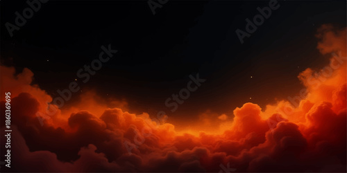 Vibrant orange and red flames burning against a dark background