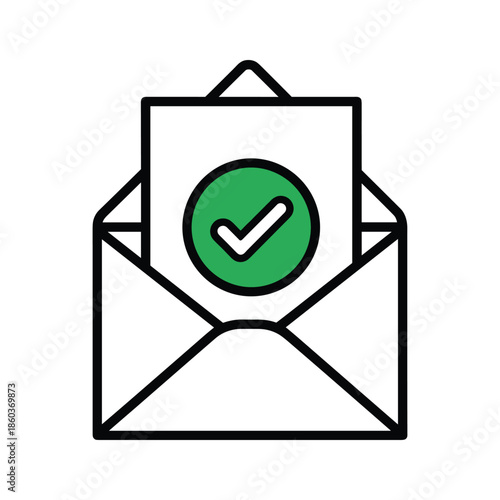 Open envelope with check mark icon