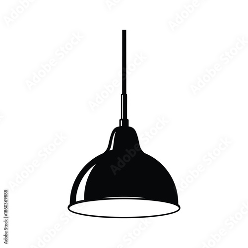 Black Pendant Light Hanging from Ceiling