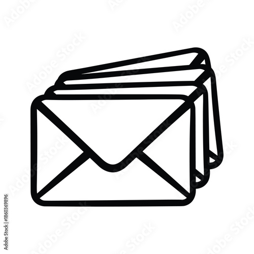 Envelope icon simple line art