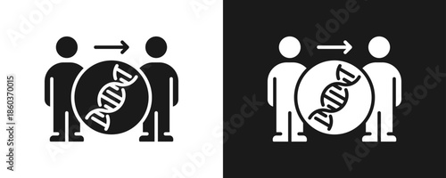 Dna Test Icon Set Glyph In White And Black Background