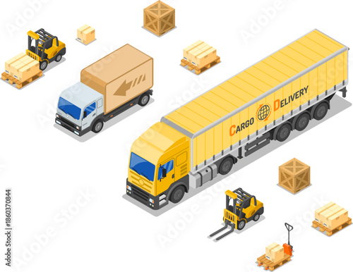 Warehouse Storage and Delivery Isometric