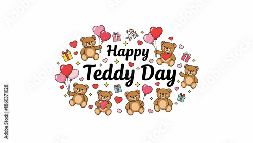 Celebrate Teddy Day with adorable teddy bears and heartfelt wishes, a perfect gift for loved ones