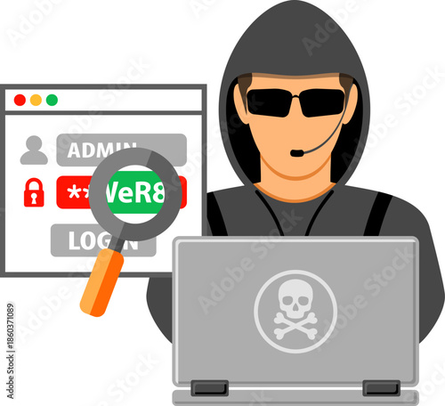 Cyber Crime Concept with Hacker