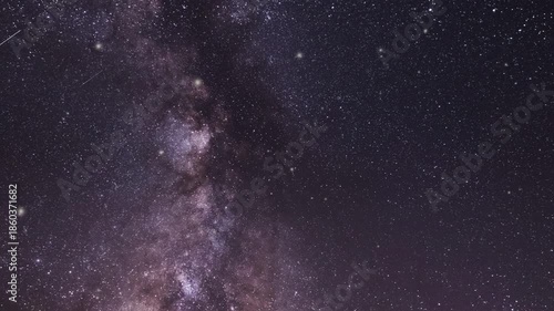Vertical Milky Way Galaxy with Dense Stars in Deep Space