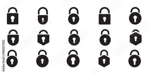 Set of closed padlocks security icons collection. lock symbol vector illustration design concept
