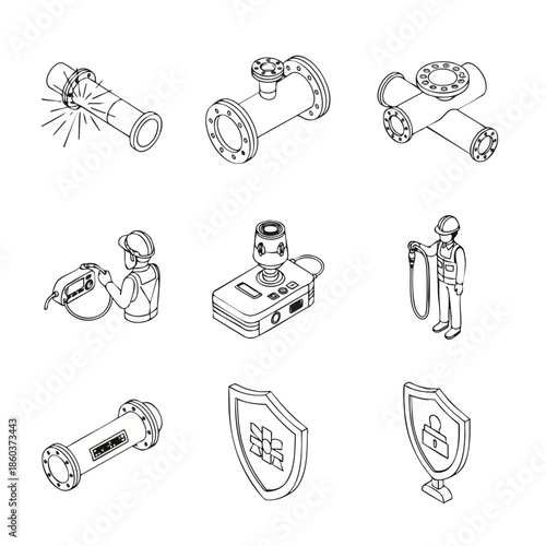 Industrial Engineering and Manufacturing Conceptual Vector.