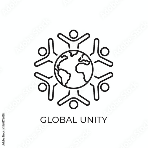 Global unity icon symbolizing international cooperation and togetherness around the world