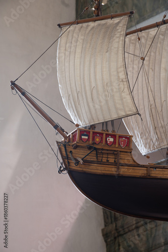A votive ship in Porvoo Cathedral Finland