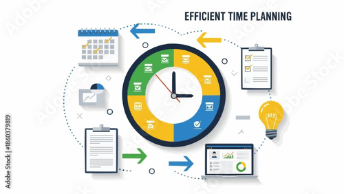 Efficient Time Planning - Clock, Calendar, and Productivity Tools for Success.