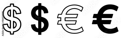 dollar euro currency icon vector illustration