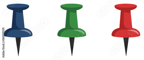 push pin office marker icon set