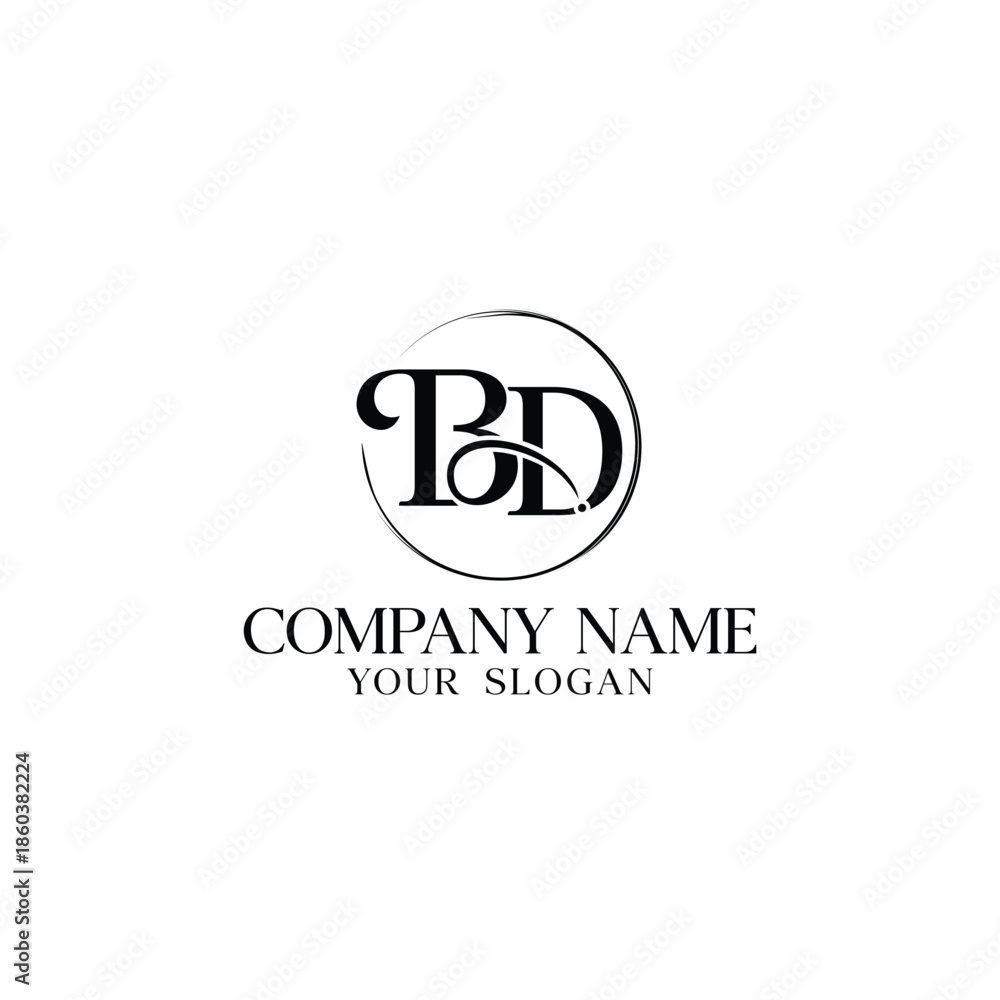 Obraz premium Initial Letter B and D beauty with circle Logo Design Vector