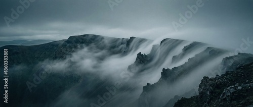 Majestic mountain ridge, sh...