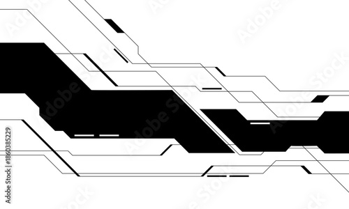 Abstract technology technology futuristic black cyber line on white design modern background vector