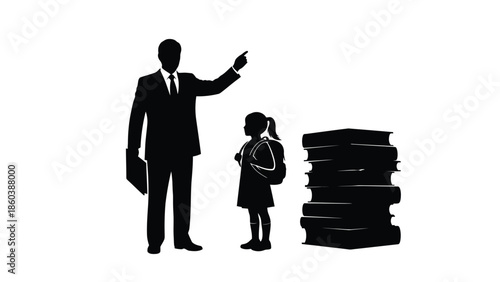 Teacher guiding student with books