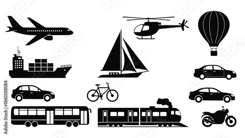 Different modes of transportation for travel and logistics