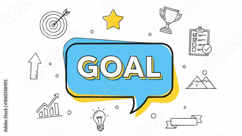 Goal Setting and Achievement - Visual Representation of Objectives and Success.