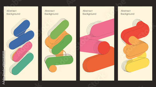 Vibrant abstract backgrounds with colorful geometric shapes