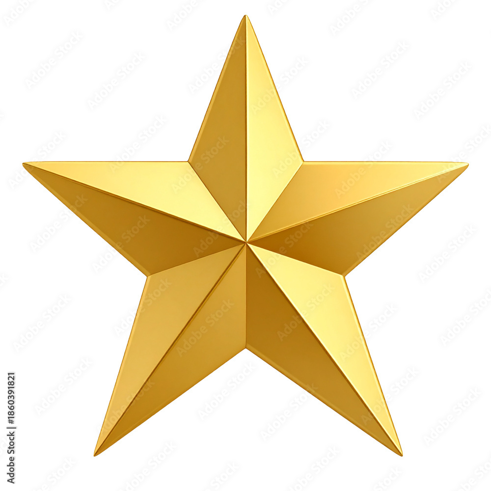 Fototapeta premium Golden star isolated on a white background. AI