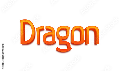 Dragon transparent 3d text style effect