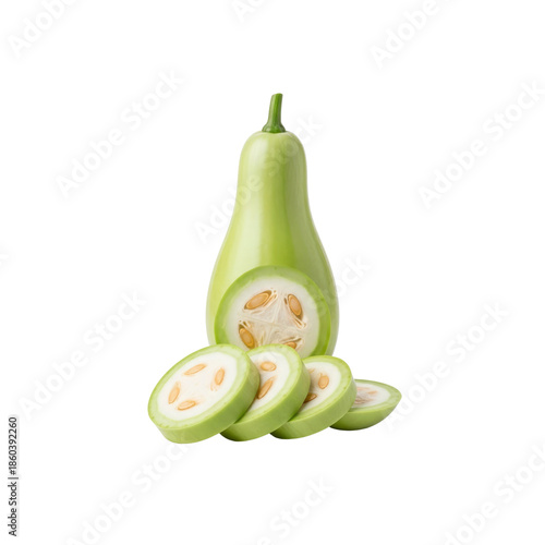 Bottle gourd cut on Transparent Background