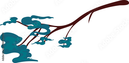 Stylized Plum Blossom Branch for Chinese New Year Floral Design