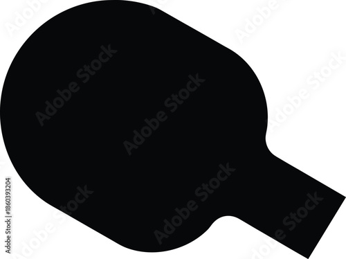 A minimalist depiction of a paddle and ball in a striking black silhouette. vector illustration icon design
