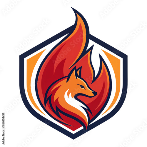 Vector Flame Vortex Emblem Logo for Esports Team Branding
