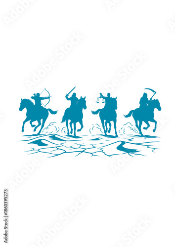 Four Horsemen of Apocalypse on Desert