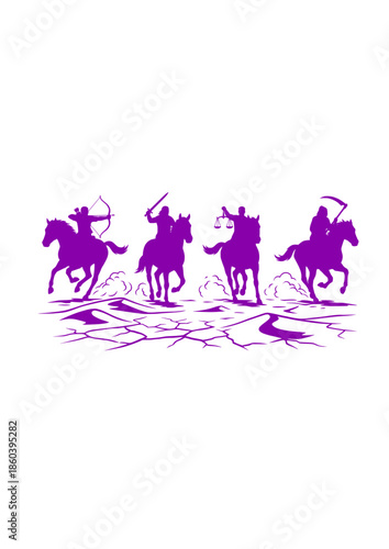 Four Horsemen of Apocalypse on Desert