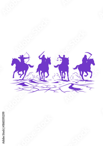 Four Horsemen of Apocalypse on Desert