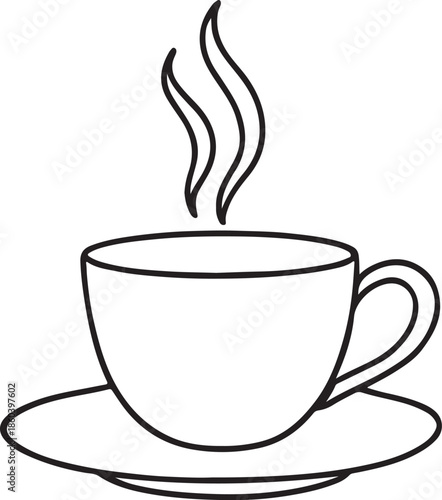 Wallpaper Mural Steam & Simplicity Minimalist Coffee Line Art Torontodigital.ca