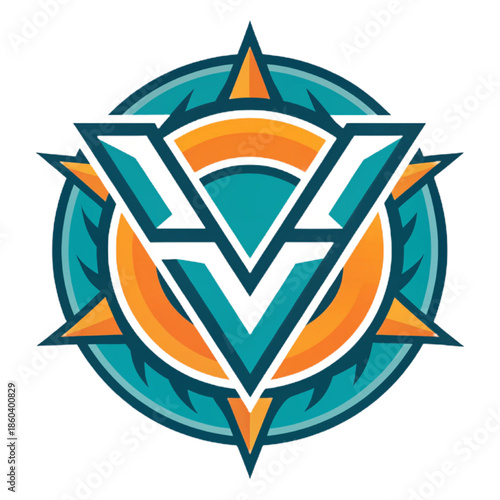 Vector Collision Energy Ring Crest Logo for Esports Team Branding