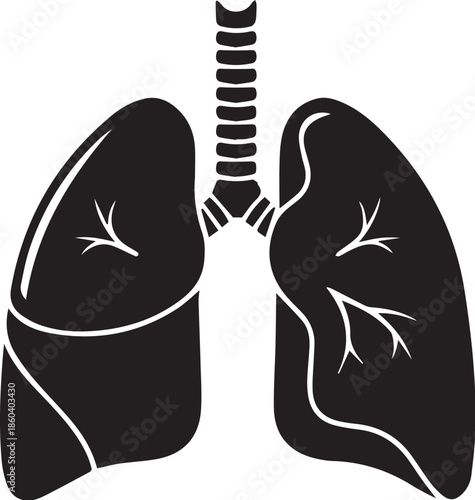 Medical icon lung illustration for health and respiratory system concepts