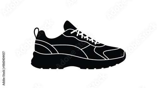 Stylish athletic sneaker design in black and white a striking silhouette