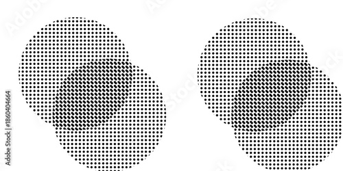 Abstract grunge grid polka dot halftone background pattern. Spotted black and white vector line illustratio