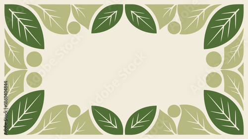 Elegant green leaf border design for modern branding and eco friendly marketing materials
