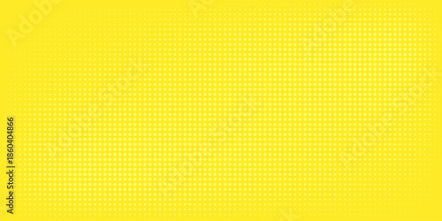 Pop art lemon yellow background with halftone patterns in comic book style, vector illustration