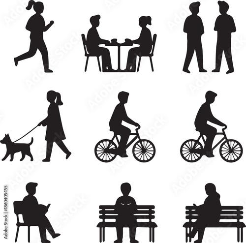 Public Park Activity Silhouettes
