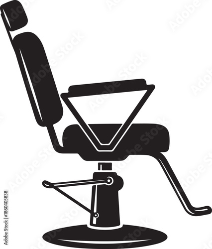 Barber chair icon silhouette design for hair salon shop logo barber equipment isolated on white background minimalist furniture