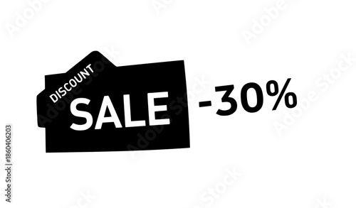 Minimal discount sale sticker and price tag vector design template