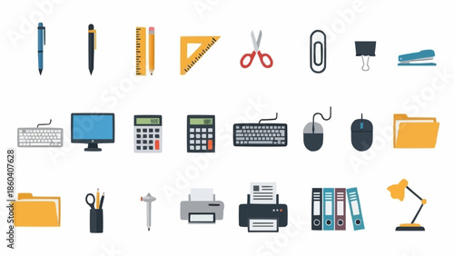 Office Supplies and Stationery Collection - Essential Tools for Work and Study.