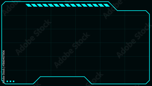 Futuristic Blue HUD Control Panel Interface with Abstract Technology Design