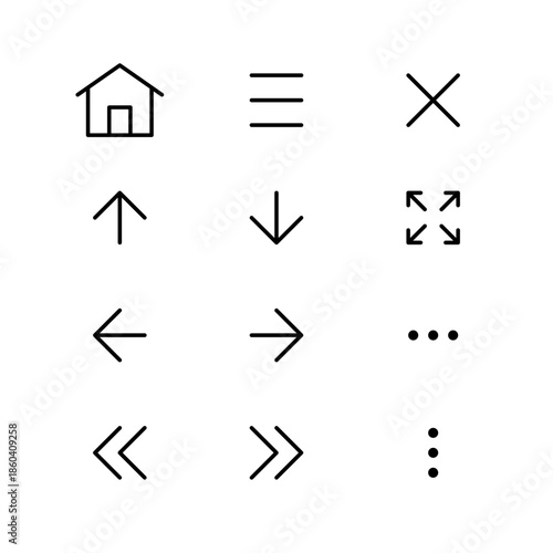 Free Download Navigation outline icon set for web and mobile app interface - GFXLoad