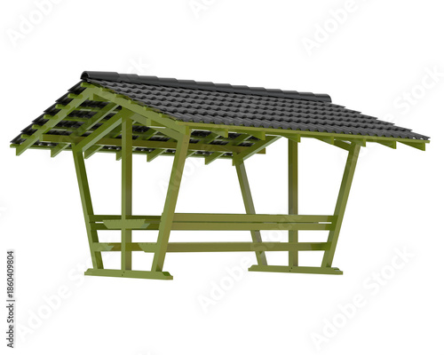 Modern wooden garden gazebo with picnic table and bench high resolution transparent png photo