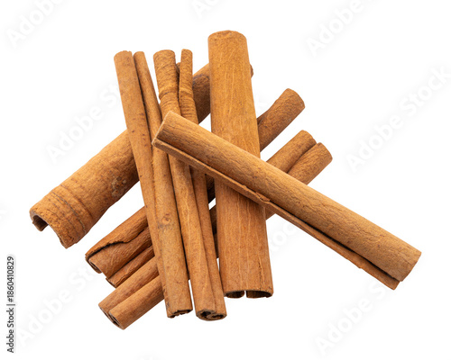 Cinnamon sticks isolated on transparent background