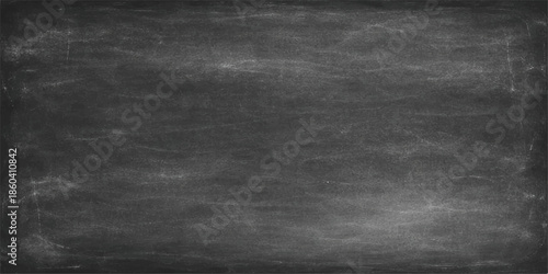 Blank old blackboard texture with a dark grunge chalkboard surface and empty gray concrete frame backdrop for vintage design wallpaper