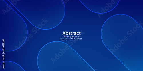 Abstract Blue Gradient Background with Neon Line Waves. Modern concept for graphic design, background, web design, poster, banner, book, slideshow.